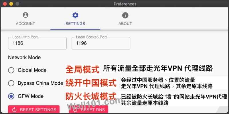 光年VPN 模式切换