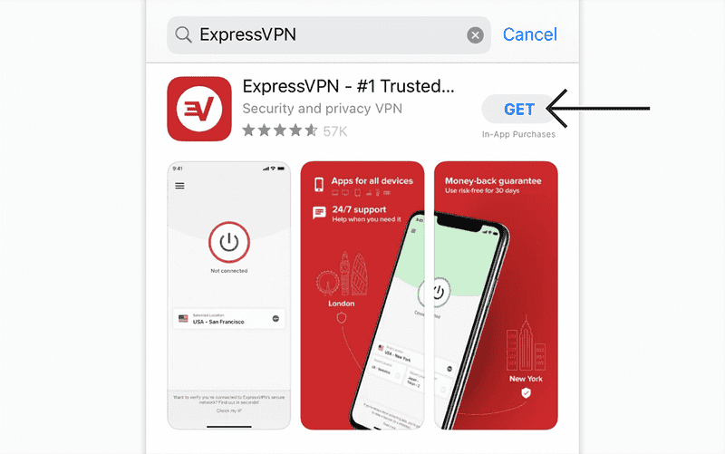 在App Store中下载Express VPN