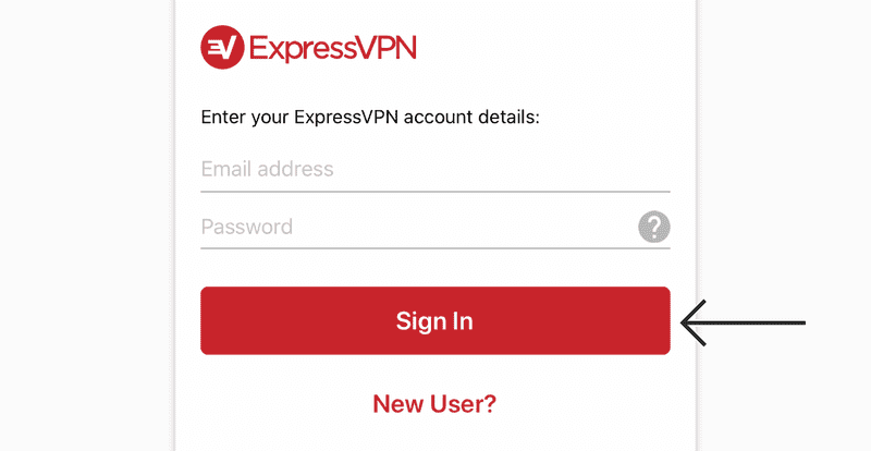 输入ExpressVPN的帐号密码